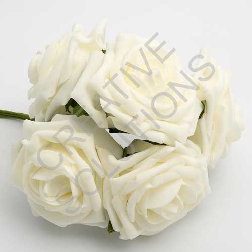 FR-0859 - Ivory Large 10cm Colourfast Foam Roses